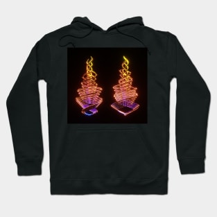 Two Bright Colorful Stylized Torches Design Hoodie